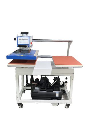 Camiseta DTF Máquina de prensado térmico semiautomática 40 * 60cm Estación doble