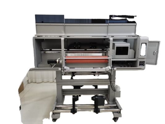 Impresora UV de 24 pulgadas de rodillo a rodillo de 60 cm de ancho con 3 cabezas EPS I3200 y laminador todo en uno