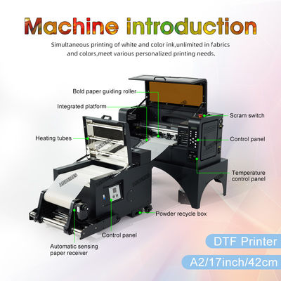 Impresora DTF de película PET automática Mini A2 de tamaño de impresión de 42 cm para bajo costo de mantenimiento