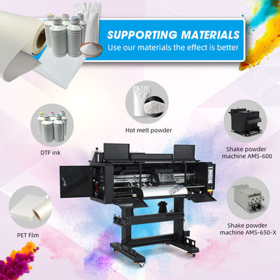 A1 Impresora Dtf de 60 cm máquina de rodar a rodar todo en un modelo de circulación de tinta blanca
