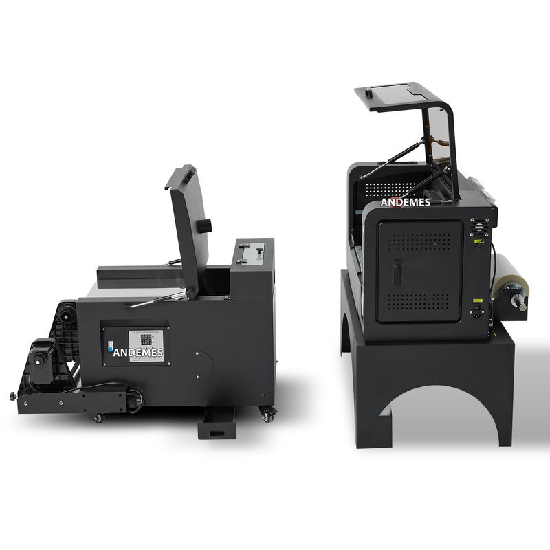 Impresora DTF Andemes A2 de 42 cm con doble cabeza XP600/I1600/I3200 y máquina de pulverizador de agitación Prensa térmica