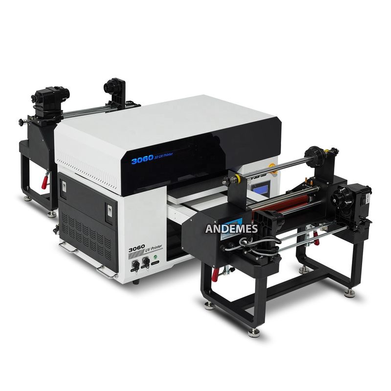 Impresora de tejidos 6 colores A3 Tamaño Impresora UV led UV de banco plano Impresora de rollos a rollos Impresora 3060 UV dtf con barniz