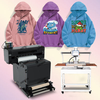 Impresora DTF 2024 2 cabezas i3200 A1 Tamaño CMYKW Tinta y batidora de polvo CE/UKCA/ROHS Certificado