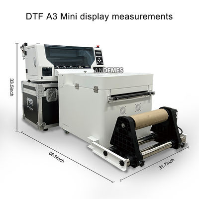 Mini impresora A3 dtf eps con doble cabeza xp600 horno de agitación de polvo